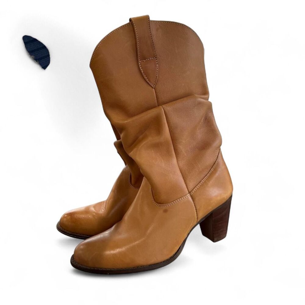 Y2K Boho Western Slouchy Leather Cowboy Boots